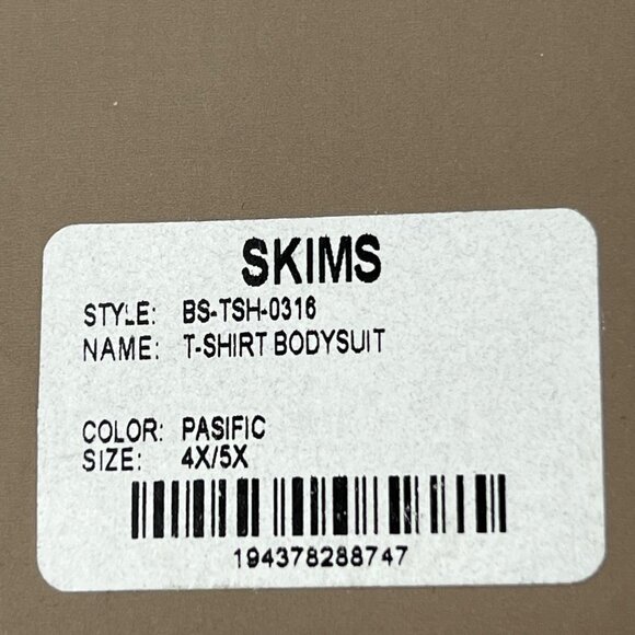 SKIMS Essential T-Shirt Bodysuit Pacific Womens 4X/5X - Picture 10 of 12
